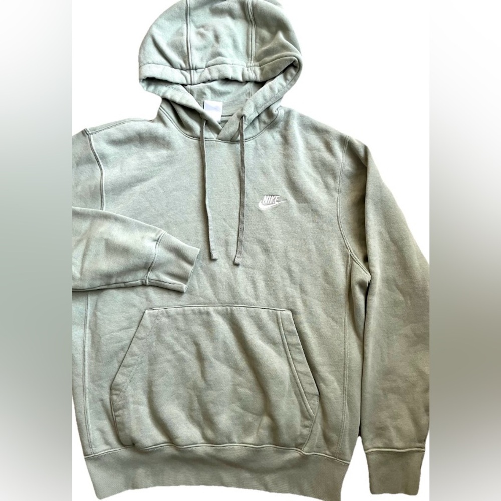NIKE Classic SAGE green pullover HOODIE men’s SMALL Comfy Logo SWEATSHIRT VGUC